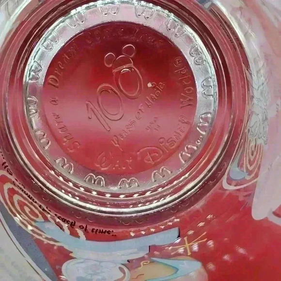 VTG PINOCCHIO Walt Disney 100 Years Of Magic McDonald's Glass CLEAR FULL COLOR - Picture 7 of 12